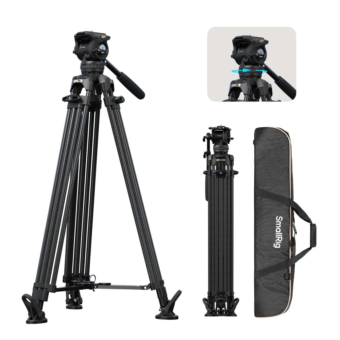 SMALLRIG 79''/200.5cm Heavy-Duty Aluminum Alloy Tripod Video