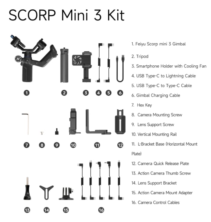 Mini Gimbal Stabilizer Kit with AI Tracking and Vertical Shooting