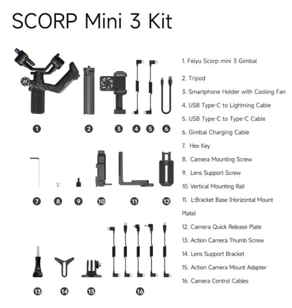 Mini Gimbal Stabilizer Kit with AI Tracking and Vertical Shooting