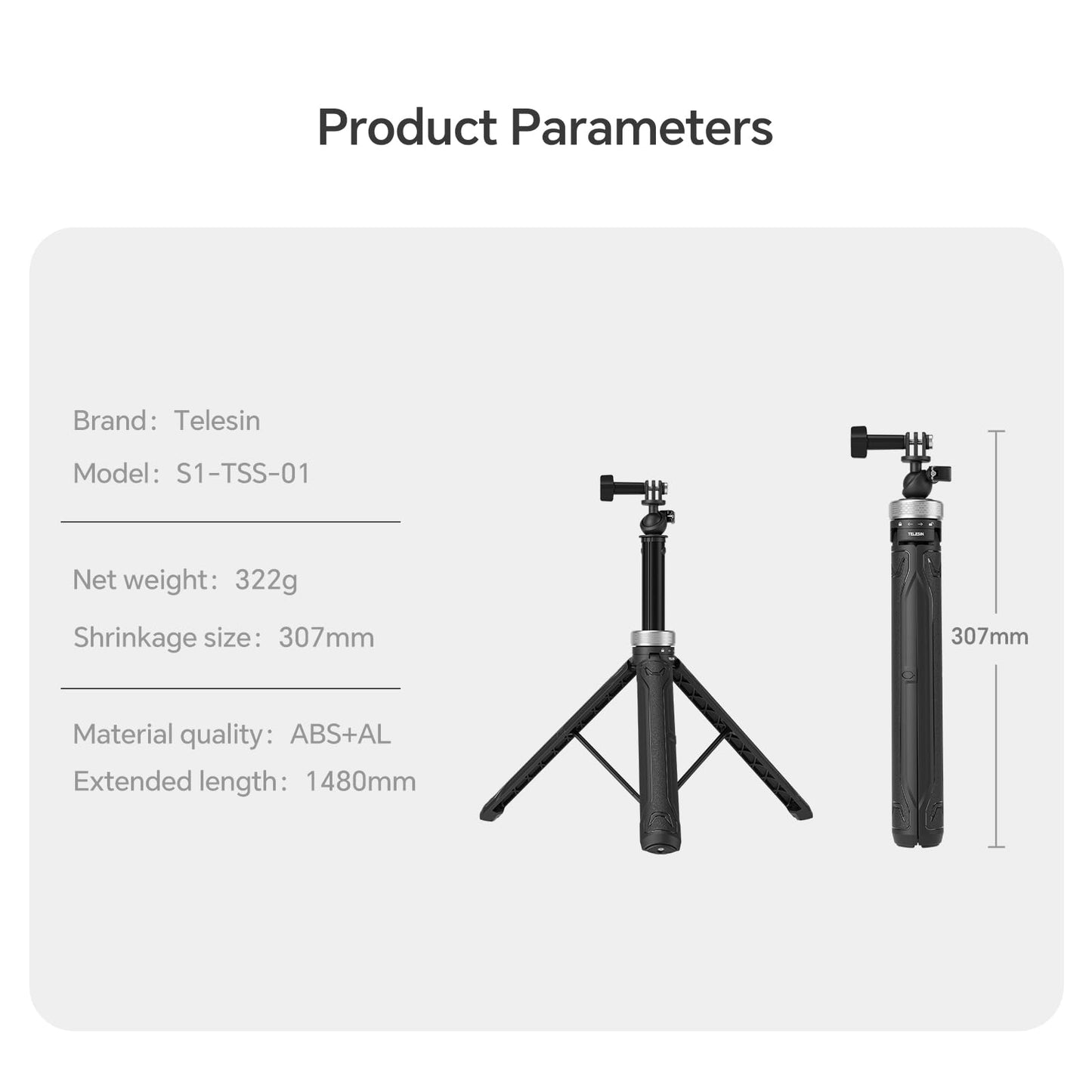 TELESIN Mini Selfie Stick Tripods