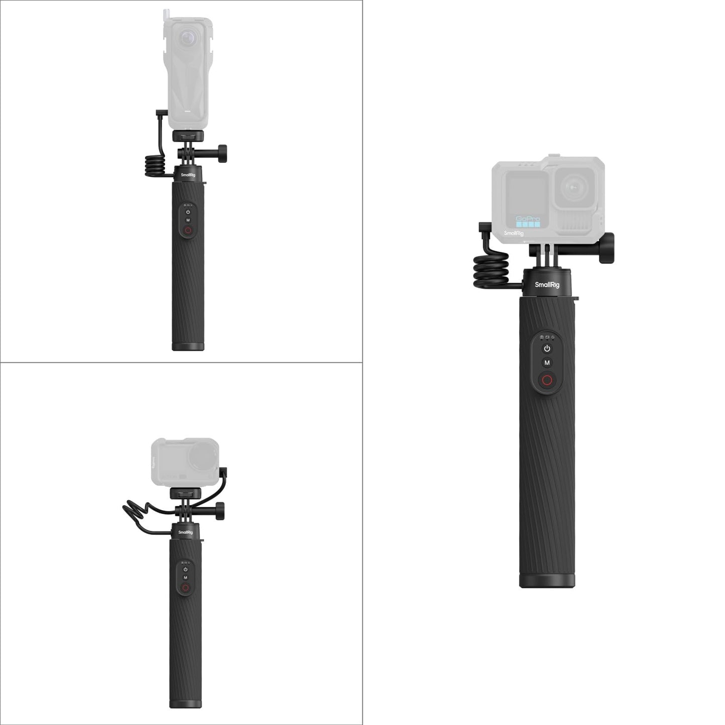 Wireless Power Grip Selfie Stick with 5000mAh Battery for Action Cameras