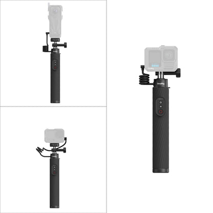 Wireless Power Grip Selfie Stick with 5000mAh Battery for Action Cameras