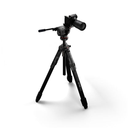 Fluid Video Head and Aluminum Tripod Kit for DSLR and Mirrorless Cameras