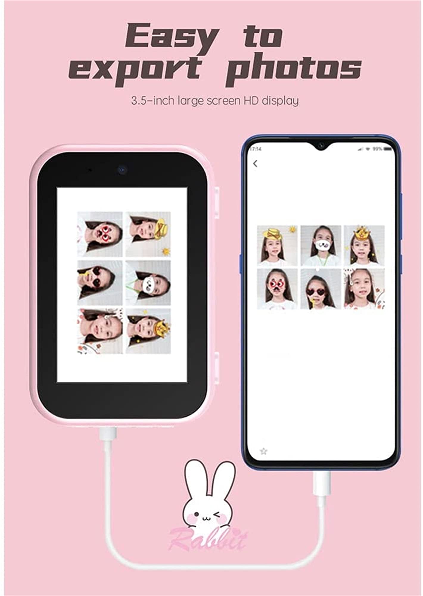 Kids Selfie Camera with 3.5" Screen and 1080P Video