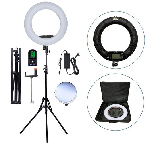 18" LED Ring Light Kit with Stand and Makeup Mirror