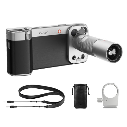 Vintage Mobile Photography Kit with Camera Grip and Telephoto Lens