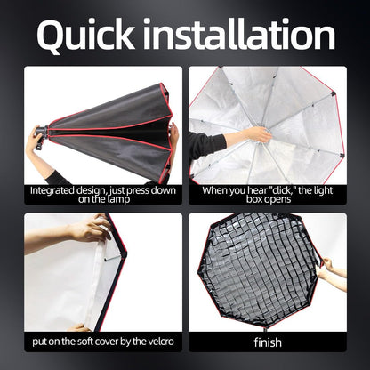 37" Octagonal Softbox Lighting Kit with Dimmable LED Lamp