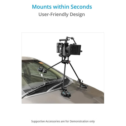 Car Suction Mount for DSLR Video Cameras with 360° Rotation Clamps