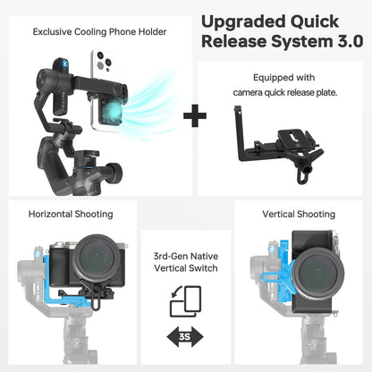Mini Gimbal Stabilizer Kit with AI Tracking and Vertical Shooting