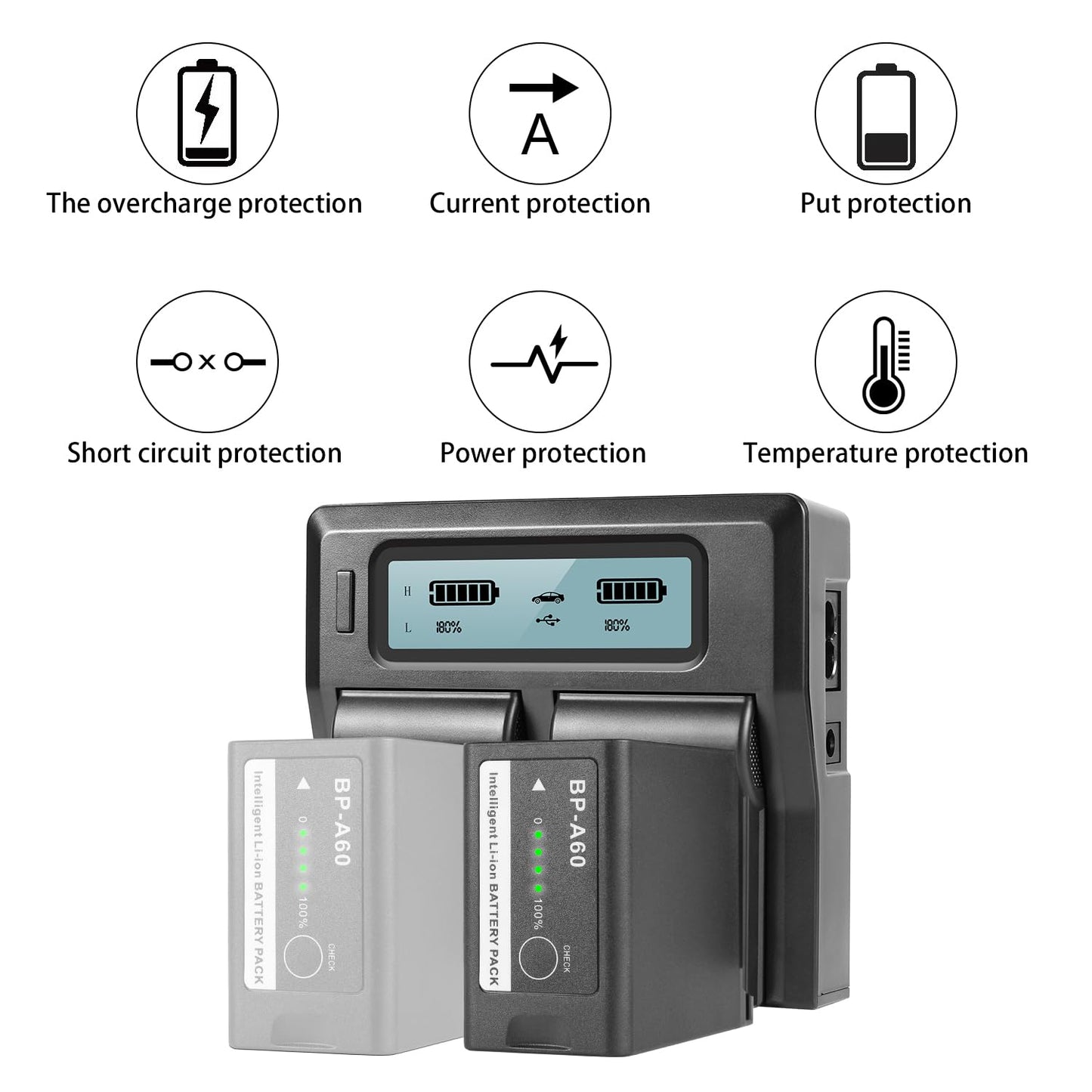 Dual Charger with 6800mAh Battery for Cinema Cameras