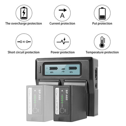 Dual Charger with 6800mAh Battery for Cinema Cameras