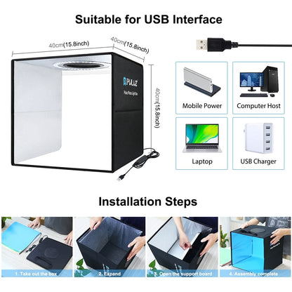 40x40" Photo Light Box with Adjustable LED Lighting