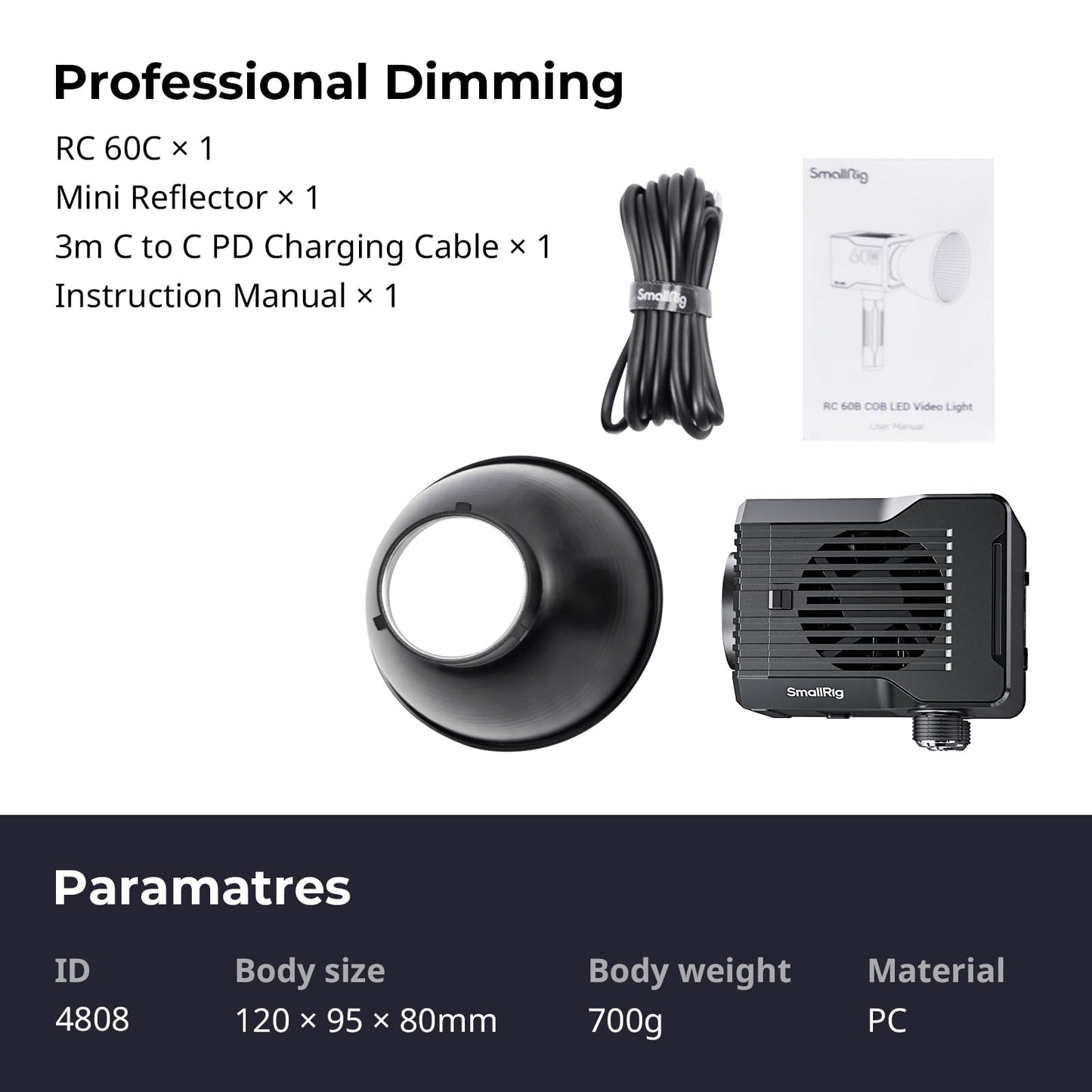SMALLRIG 60W RGB COB Video Light