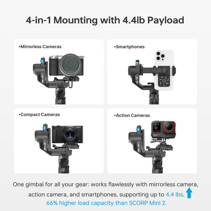 Mini Gimbal Stabilizer Kit with AI Tracking and Vertical Shooting