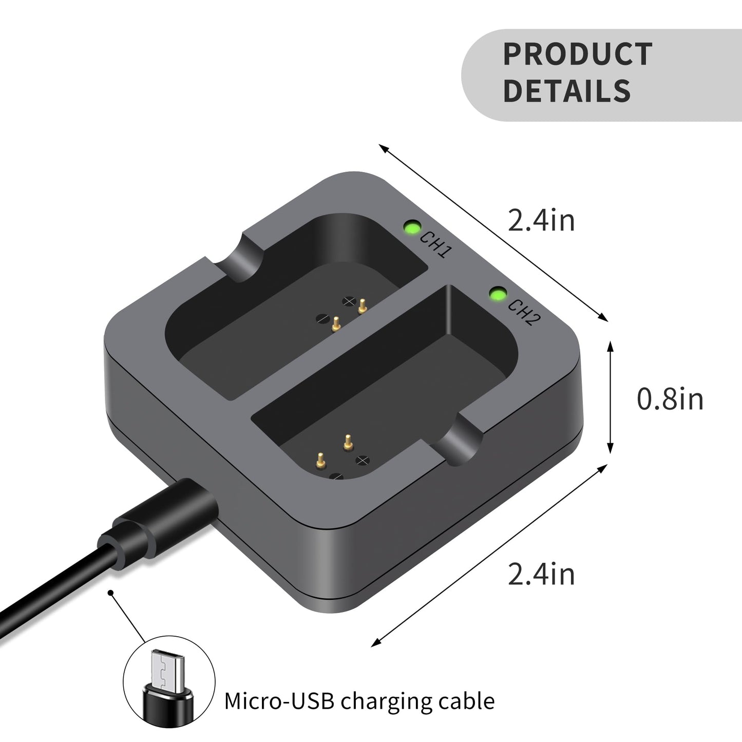 4-Pack Replacement Camera Batteries with Dual Charger Station