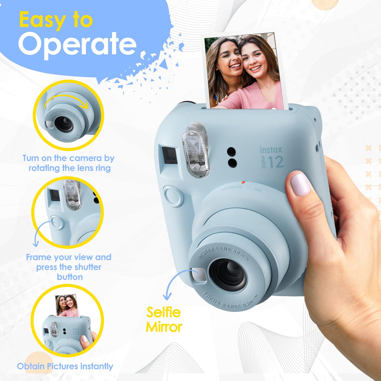 Instant Camera Bundle with Film and Carrying Case