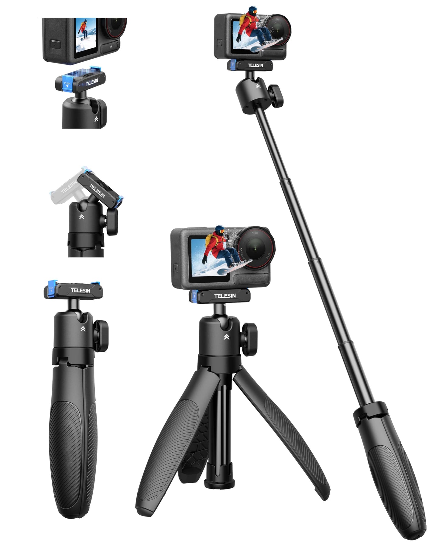 TELESIN Mini Selfie Stick Tripods