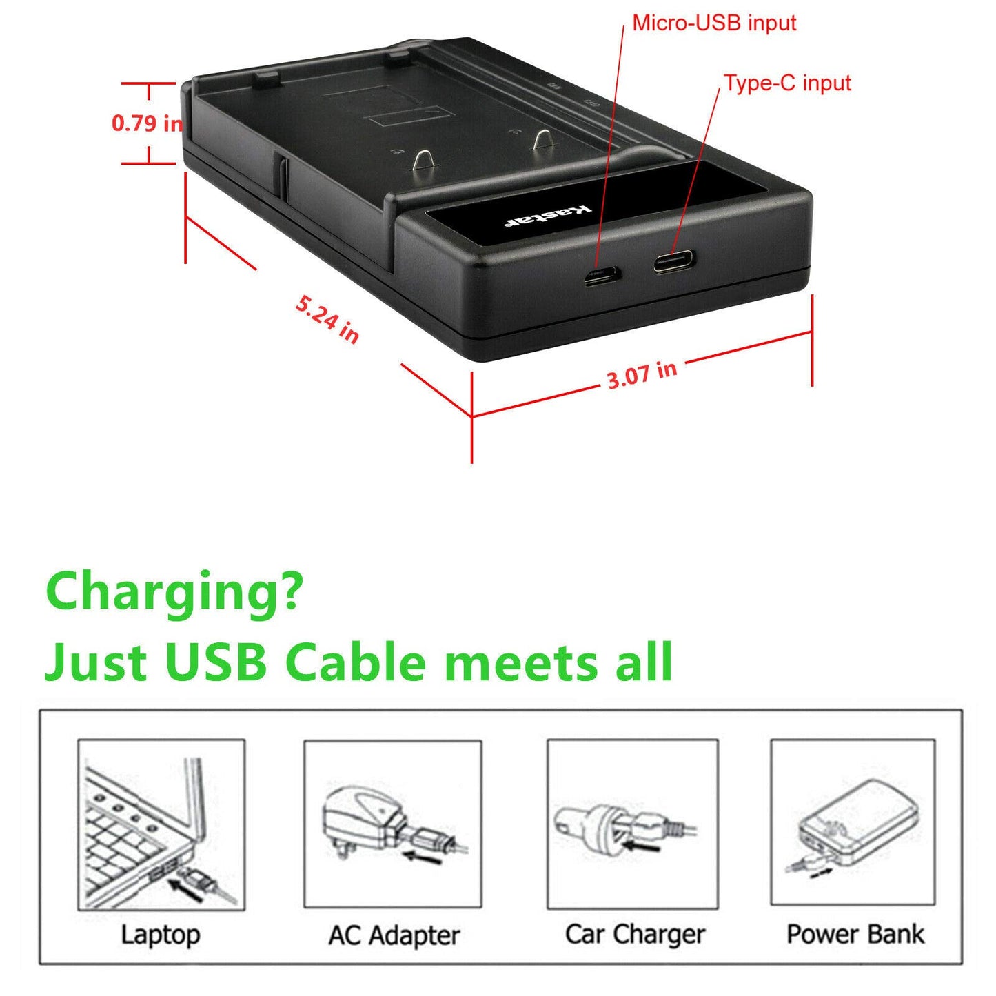 Kastar Battery and LTD2 USB Charger Compatible with CH-LTD2-V28U-88