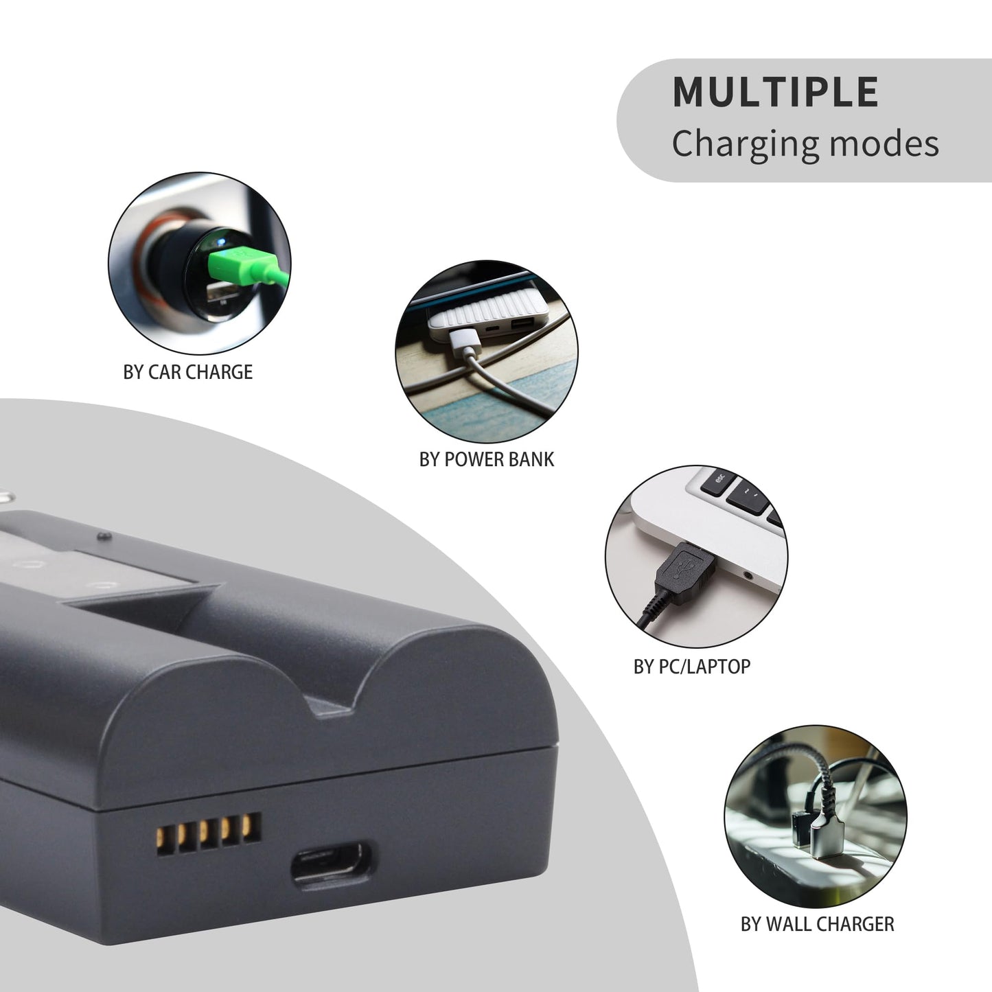 4-Pack Replacement Camera Batteries with Dual Charger Station