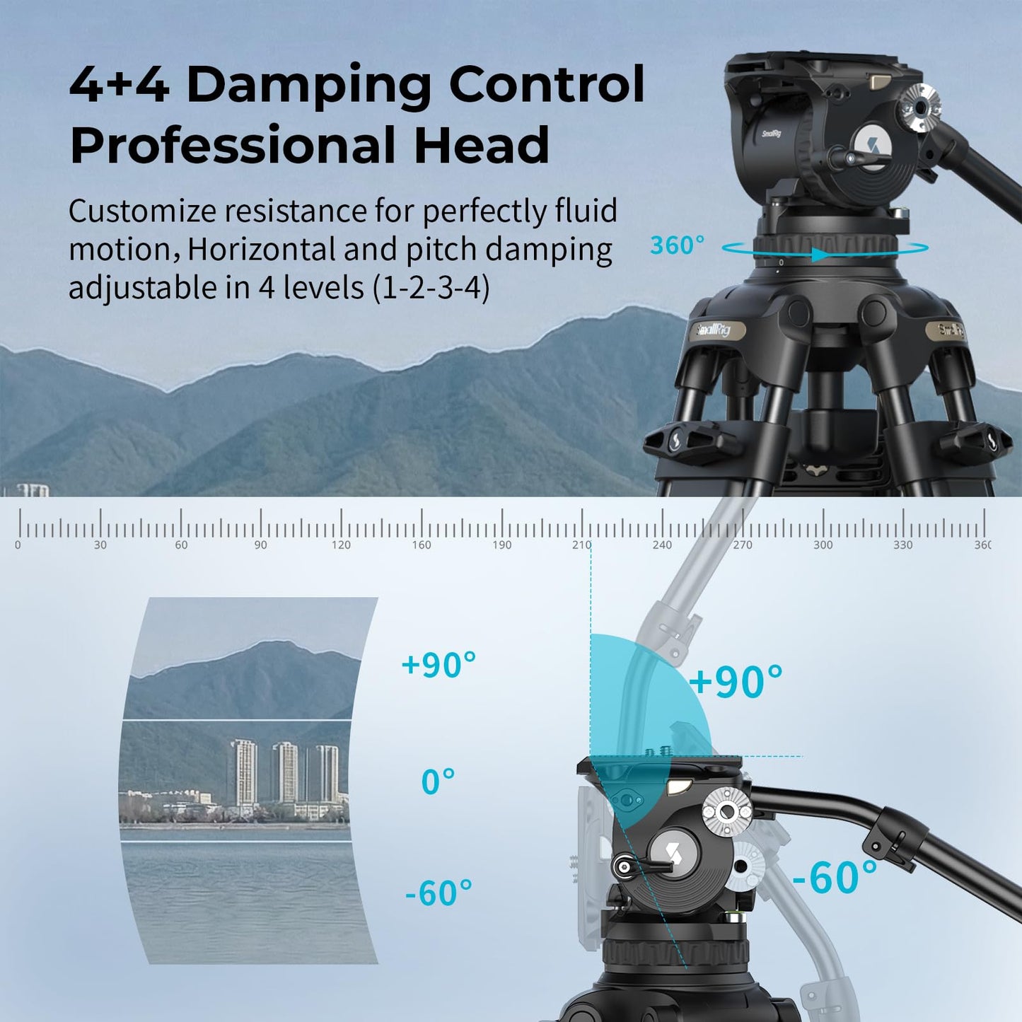 SMALLRIG 79''/200.5cm Heavy-Duty Aluminum Alloy Tripod Video