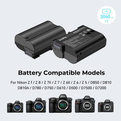 SmallRig Replacement Camera Battery Charger Set and Battery Charger for Nikon