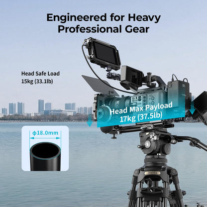 SMALLRIG 79''/200.5cm Heavy-Duty Aluminum Alloy Tripod Video