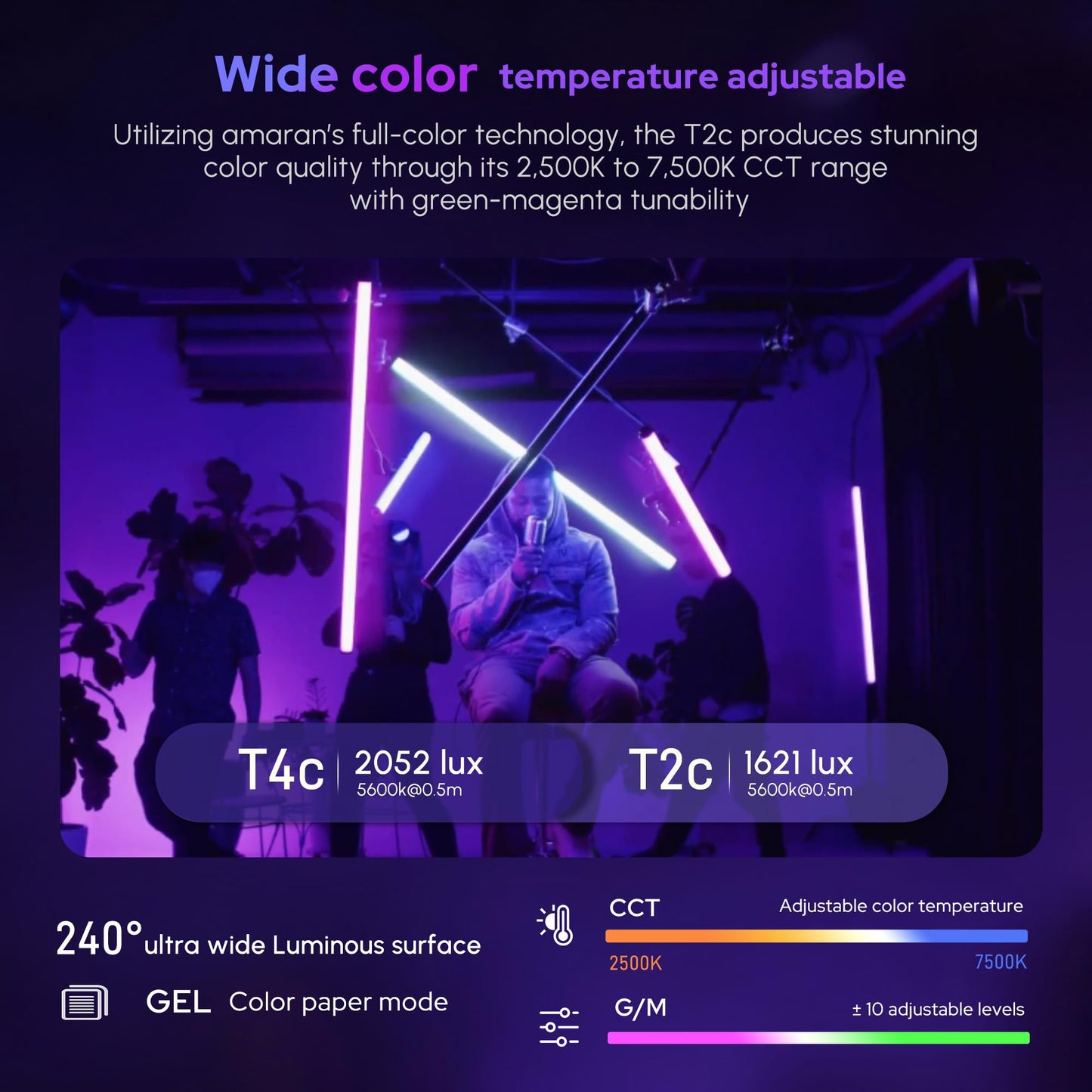 RGBWW LED Tube Light with App and DMX Control