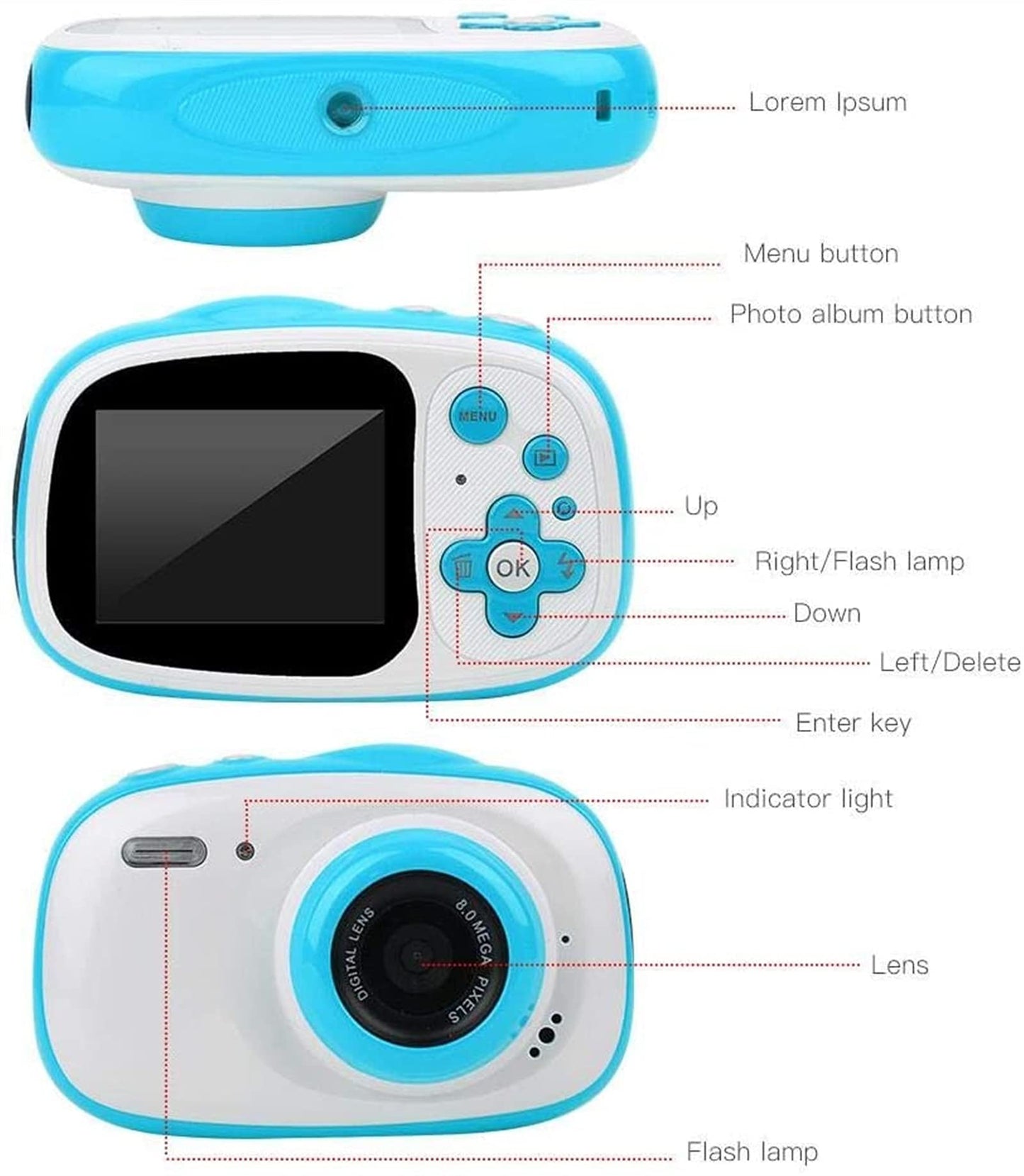 Kids HD Digital Camera with 1080P Video