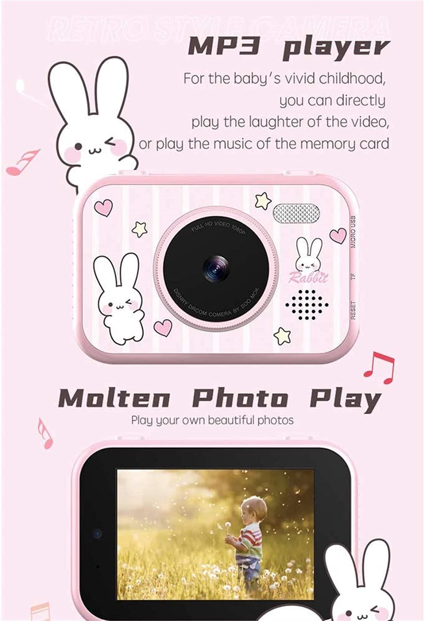 Kids Selfie Camera with 3.5" Screen and 1080P Video