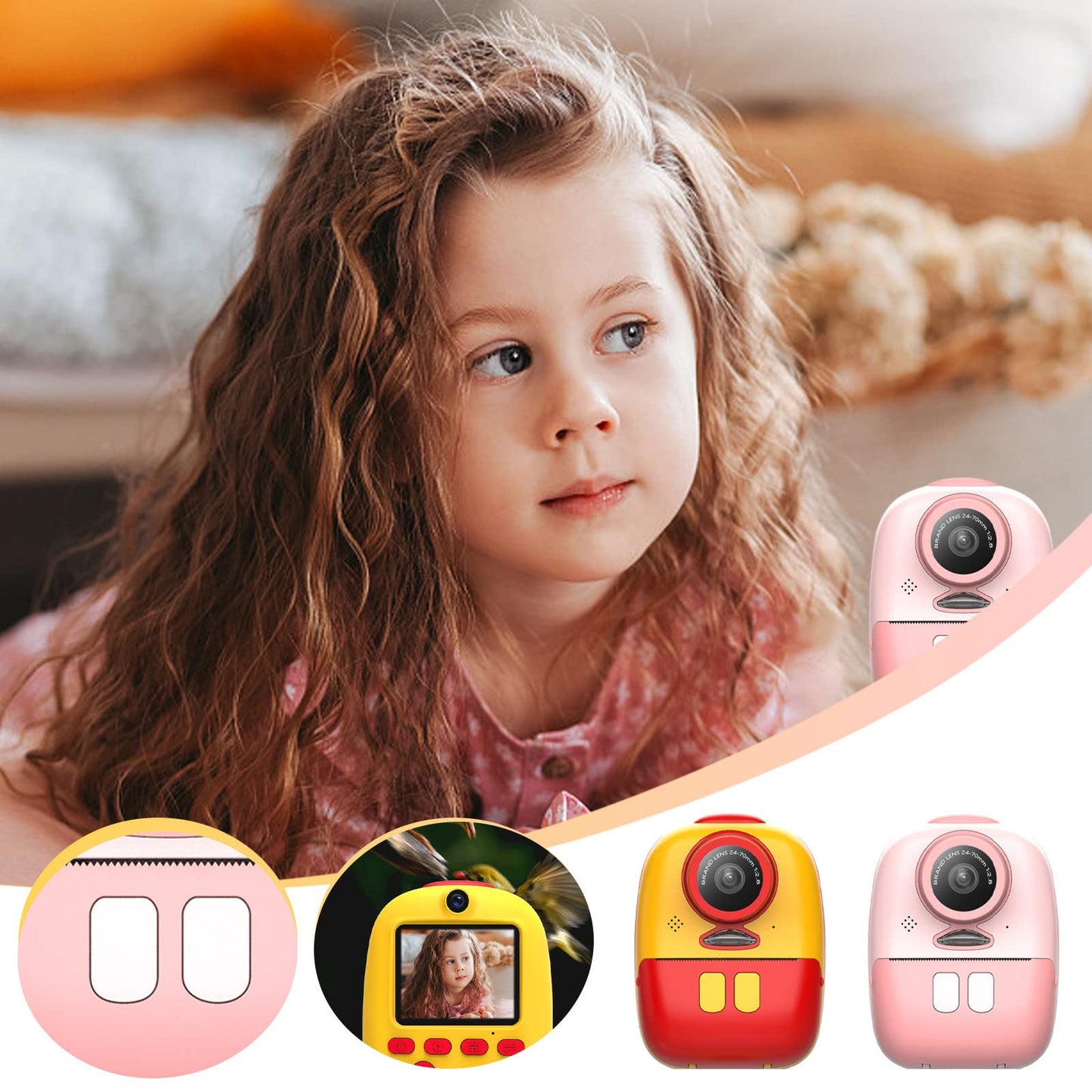 Instant Print Kids Camera with 26MP and 1080P Video