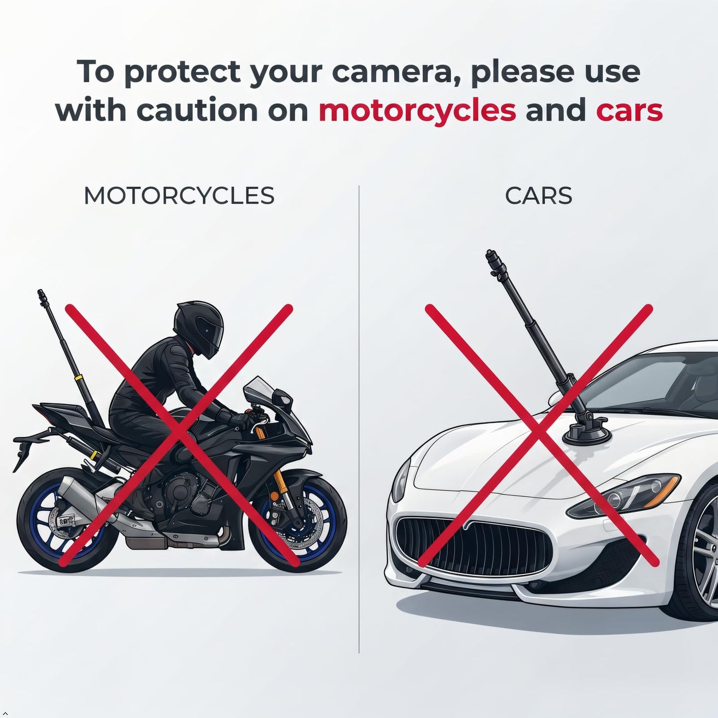 3m Carbon Fiber Invisible Selfie Stick for 360 Cameras