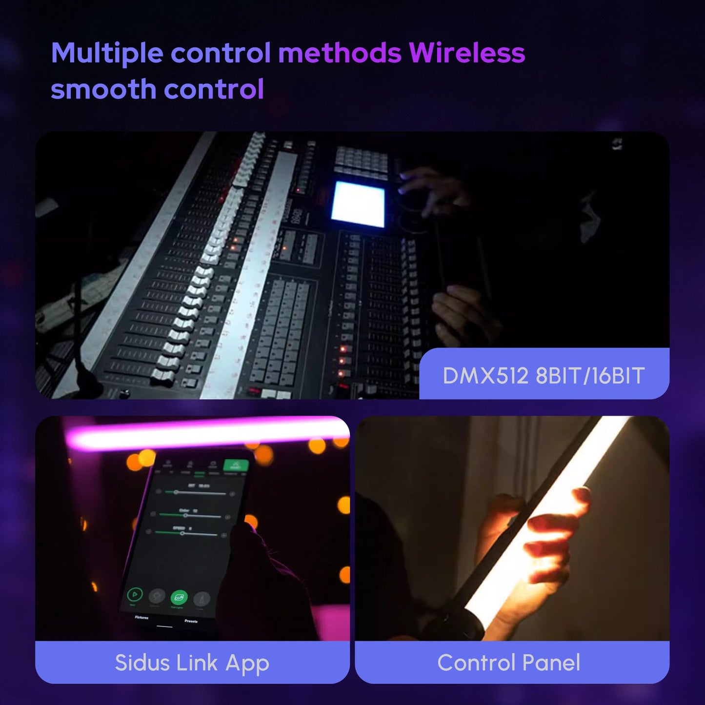 RGBWW LED Tube Light with App and DMX Control